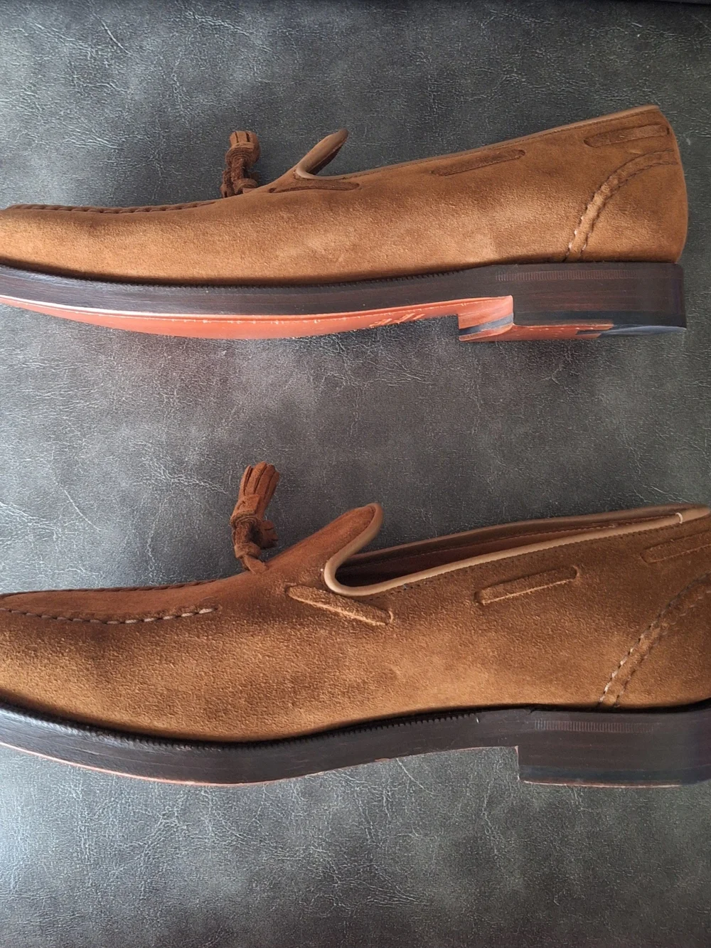 Polo Ralph Lauren Booth Tassel Suede Slip-on Loafers Brown Dress Shoe Mens 10.5D